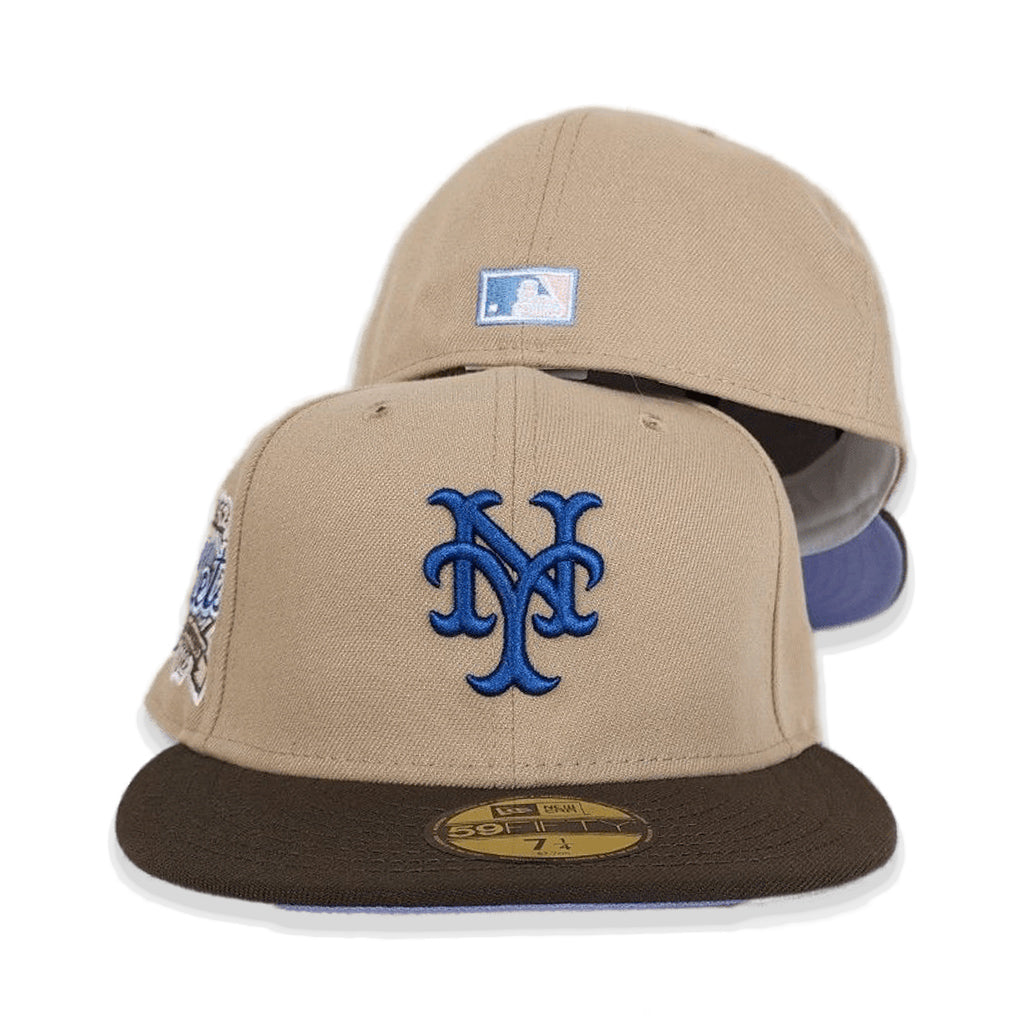 Tan New York Mets Brown Visor Lavender Bottom 40th Anniversary Side Patch New Era 59Fifty Fitted