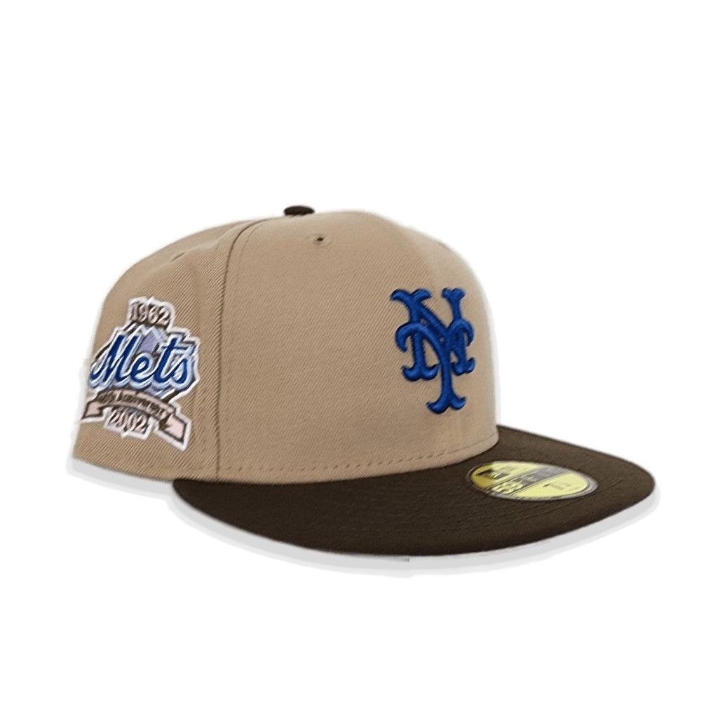 Tan New York Mets Brown Visor Lavender Bottom 40th Anniversary Side Patch New Era 59Fifty Fitted