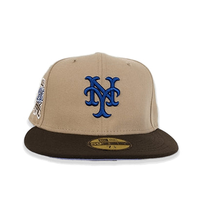 Tan New York Mets Brown Visor Lavender Bottom 40th Anniversary Side Patch New Era 59Fifty Fitted