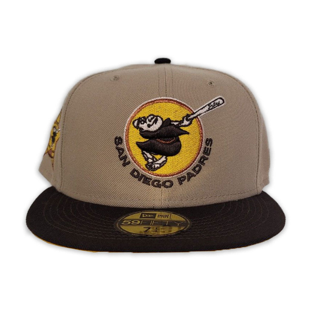 Tan San Diego Padres Brown Visor Yellow Bottom 1978 All Star Game Side patch "Oatmeal Collection" New Era 59Fifty Fitted