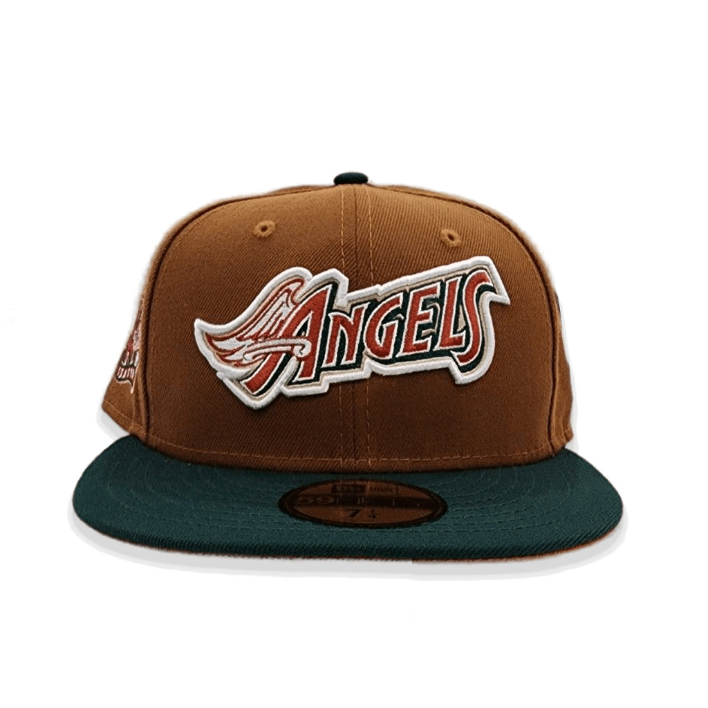 Toast Los Angeles Angels Dark Green Visor Rust Bottom 40th Season Side Patch New Era 59Fifty Fitted