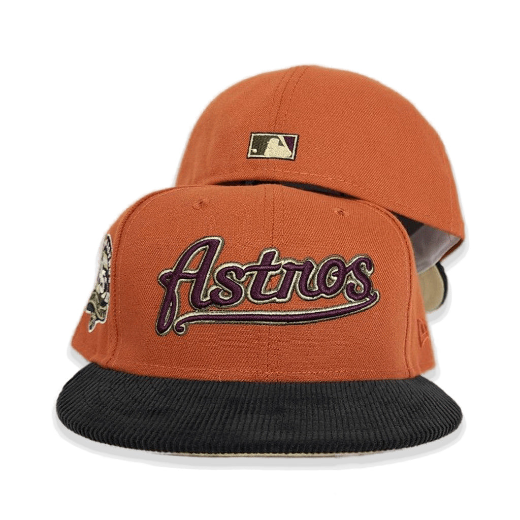 Toasted Peanut Houston Astros Black Corduroy Visor Vegas Gold Bottom 45th Anniversary Side Patch New Era 59Fifty Fitted