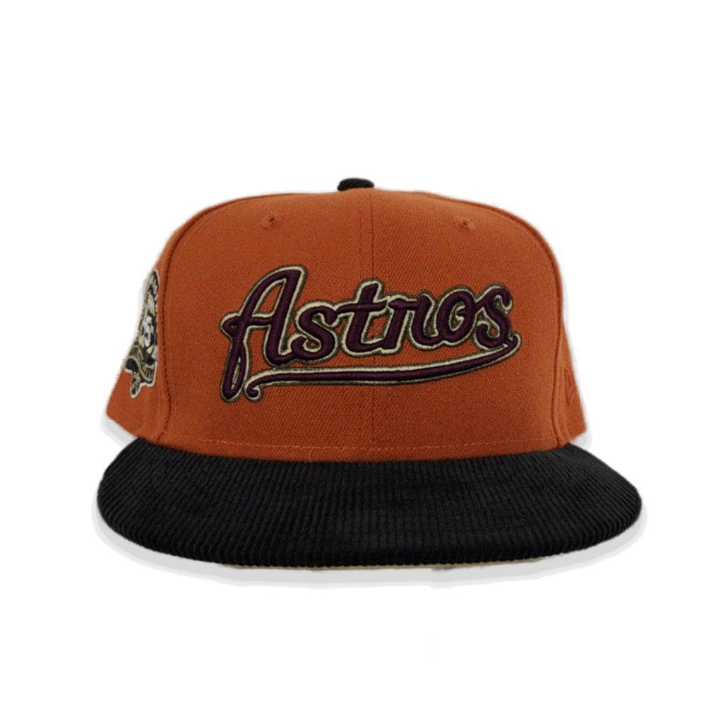 Toasted Peanut Houston Astros Black Corduroy Visor Vegas Gold Bottom 45th Anniversary Side Patch New Era 59Fifty Fitted