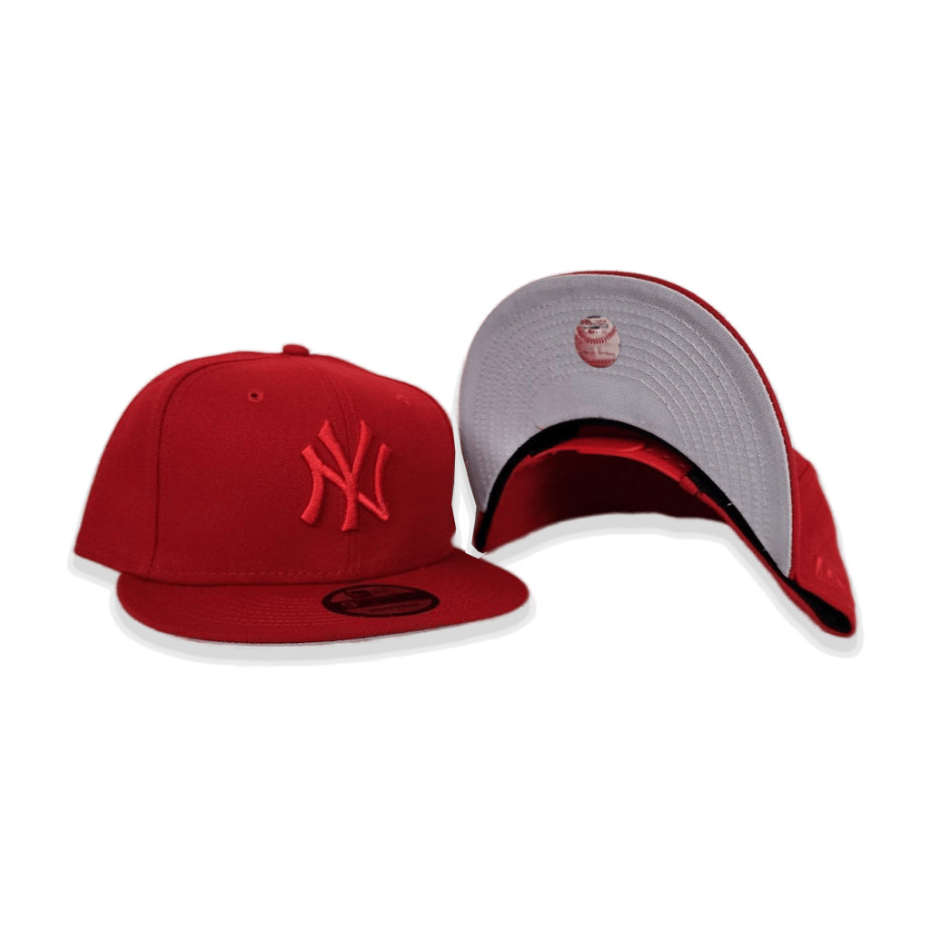 Tonal Red New York Yankees Gray Bottom New Era 9Fifty Snapback