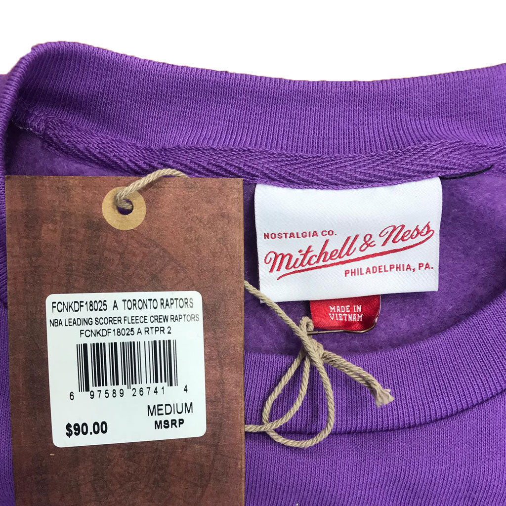 Toronto Raptors Mitchell & Ness Scorer Fleece Crew Sweatshirt