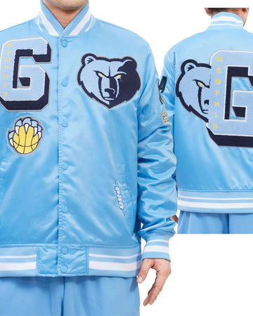 University Blue Memphis Grizzlies Pro Standard Logo Mashup Satin Jacket