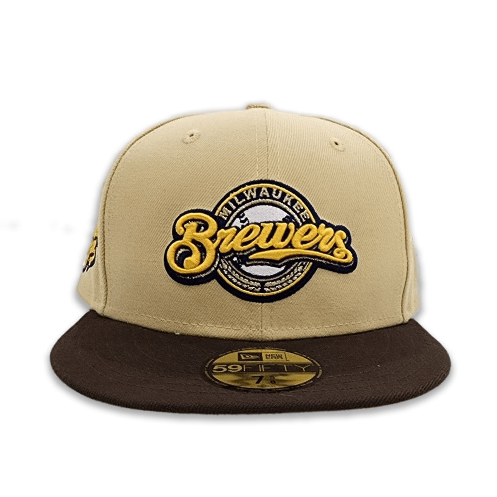 Vegas Gold Milwaukee Brewers Brown Visor Gold Bottom 2002 All Star Game Side Patch New Era 59Fifty Fitted