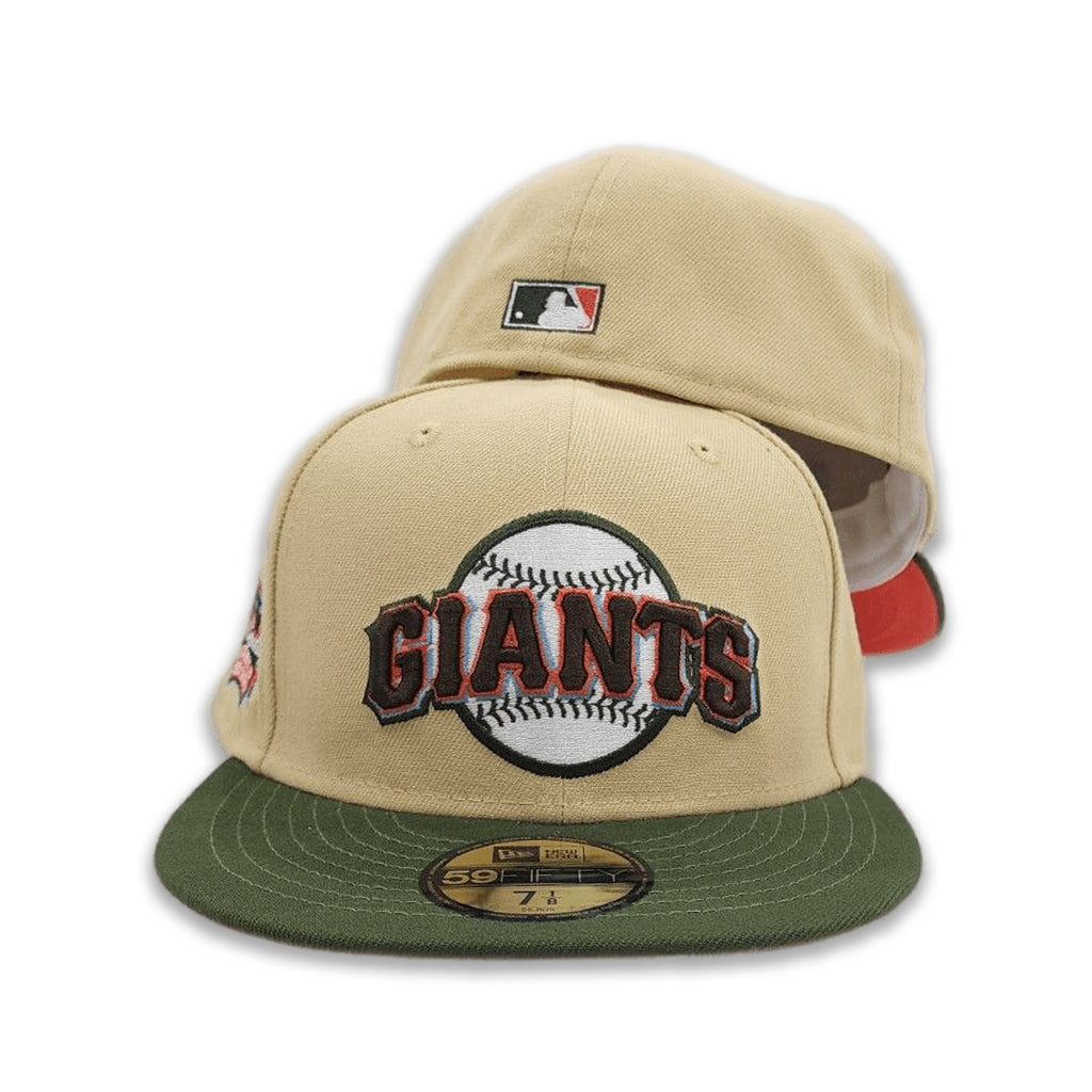 Vegas Gold San Francisco Giants Olive Green Visor Orange Bottom Tell It Goodbye Stadium Side Patch New Era 59Fifty Fitted