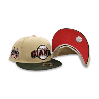 Vegas Gold San Francisco Giants Olive Green Visor Orange Bottom Tell It Goodbye Stadium Side Patch New Era 59Fifty Fitted