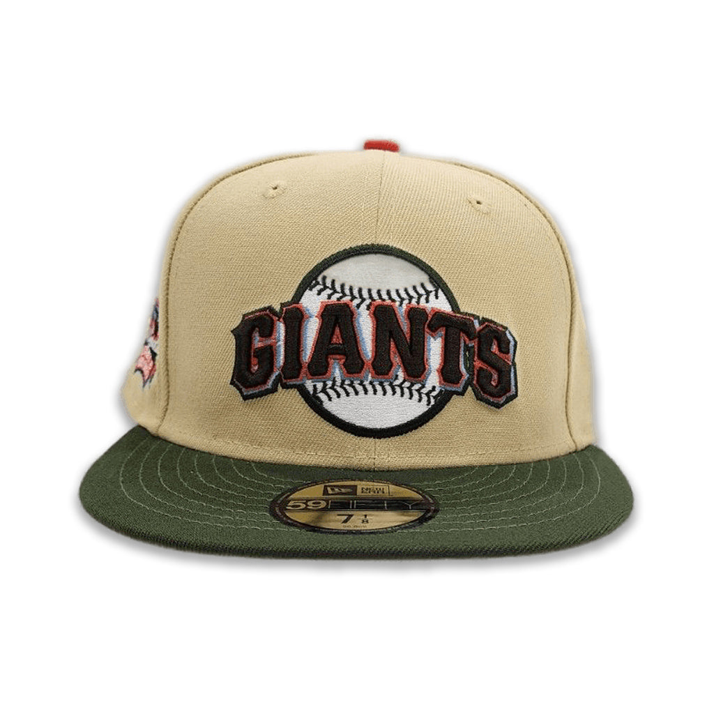 Vegas Gold San Francisco Giants Olive Green Visor Orange Bottom Tell It Goodbye Stadium Side Patch New Era 59Fifty Fitted