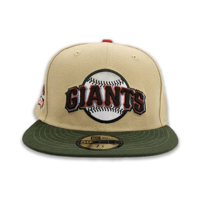 Vegas Gold San Francisco Giants Olive Green Visor Orange Bottom Tell It Goodbye Stadium Side Patch New Era 59Fifty Fitted