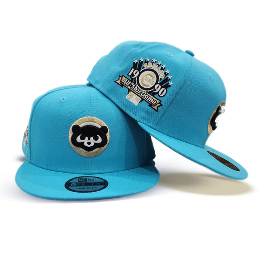 Vice Blue Chicago Cubs Gray Bottom 1990 All Star Game Side Patch New Era 9Fifty Snapback