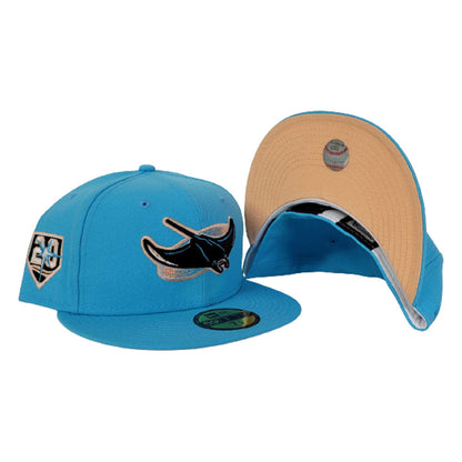 Vice Blue Tampa Bay Rays Peach Bottom 20th Anniversary Side Patch New Era 59Fifty Fitted