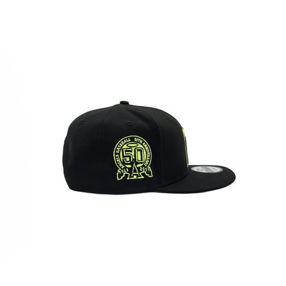 New Era Los Angeles Angels "3 Stars 50th Anniversary" 9FIFTY Snapback Black/Neon Green