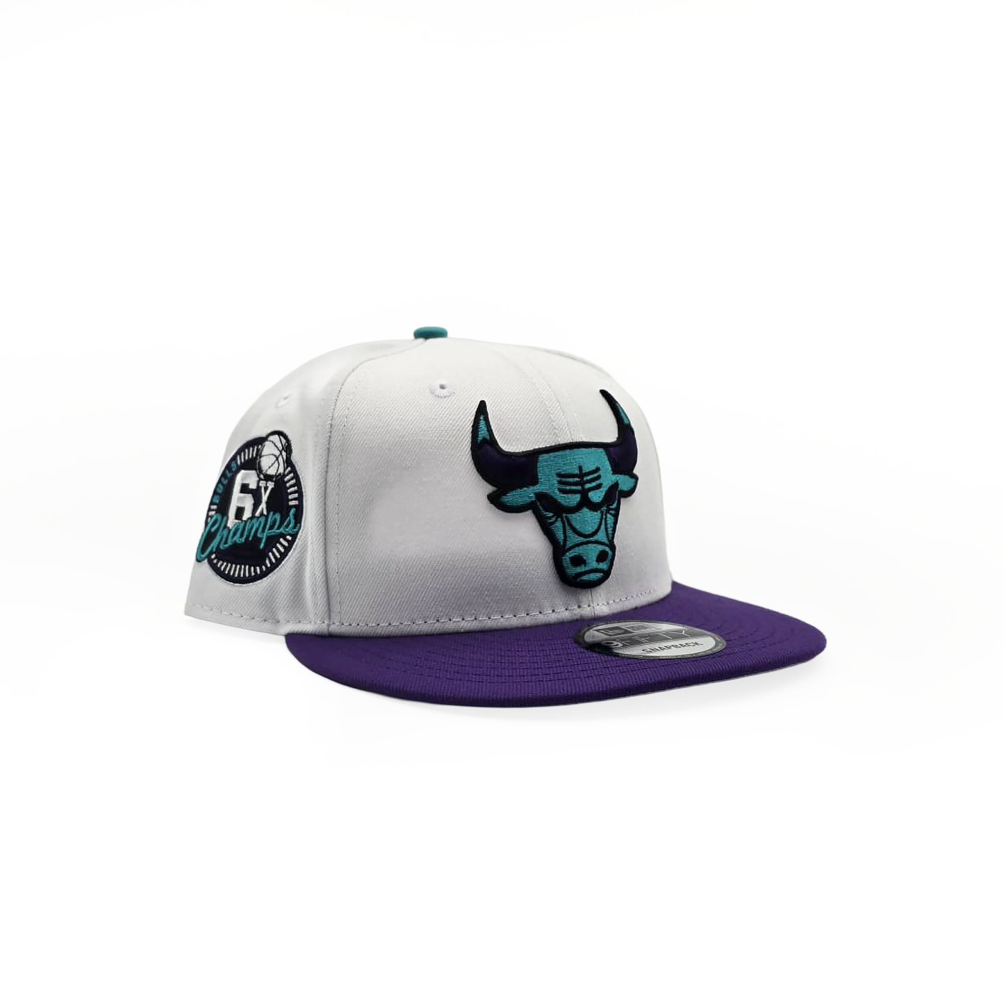 New Era Chicago Bulls Visor "6X Champions" 9FIFTY Snapback White/Purple