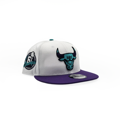 New Era Chicago Bulls Visor "6X Champions" 9FIFTY Snapback White/Purple