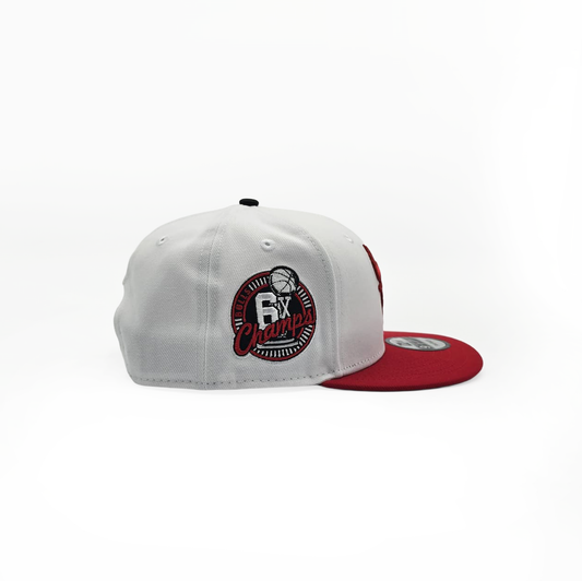 New Era Chicago Bulls "6X Champions" Side Patch 9FIFTY Snapback White/Red