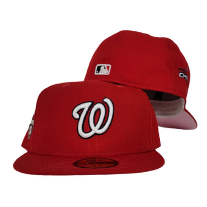 Washington Nationals Red Pink Bottom 2019 World Series Champions New Era 59Fifty Fitted