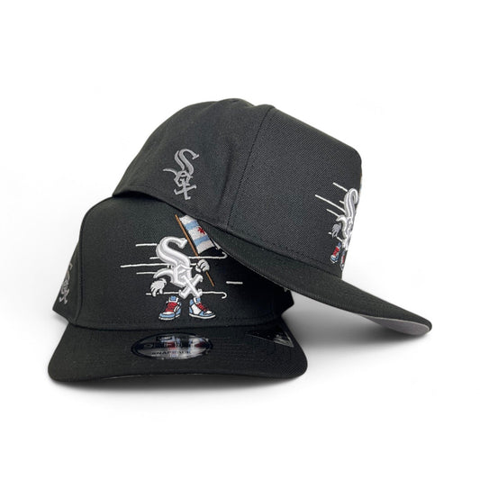 Black Chicago White Sox Curved Gray Bottom Cartoon Pack New Era 9Fifty A-Frame Snapback