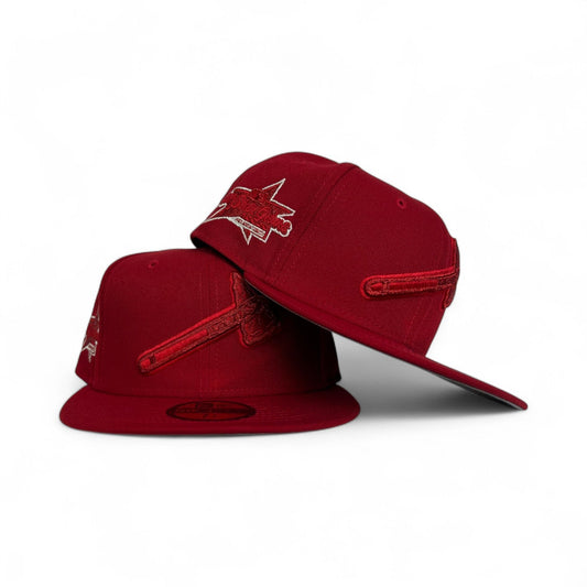 Red on Red Atlanta Braves  Gray Bottom 2025 All Star Game Side Patch New Era 59Fifty Fitted
