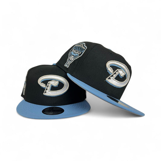 Black Arizona Diamondbacks Sky Blue Visor Gray Bottom 1998 Inaugural Season Side Patch New Era 9Fifty Snapback