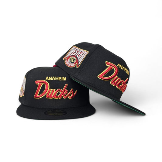 Black Anaheim Ducks Green Bottom Western Conference Side Patch New Era 59Fifty Fitted