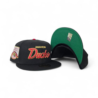 Black Anaheim Ducks Green Bottom Western Conference Side Patch New Era 59Fifty Fitted