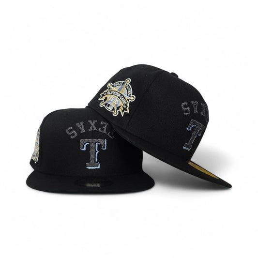 Black Texas Rangers Green Bottom 1995 All Star Game Side Patch New Era 59Fifty Fitted