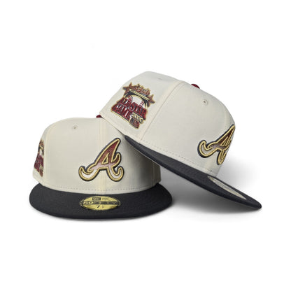 Off White Atlanta Braves Dark Gray Visor Gray Bottom 2000 All Star Game Side Patch New Era 59Fifty Fitted