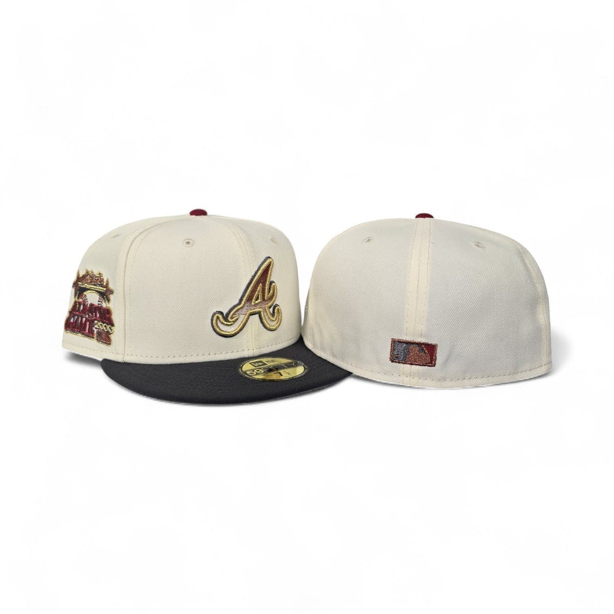 Off White Atlanta Braves Dark Gray Visor Gray Bottom 2000 All Star Game Side Patch New Era 59Fifty Fitted