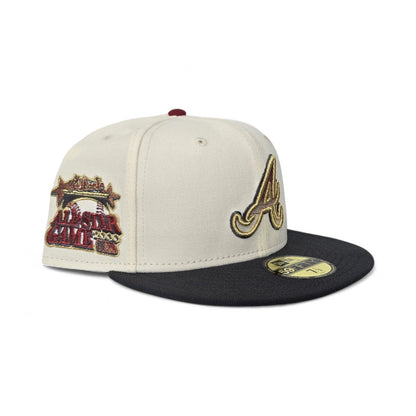 Off White Atlanta Braves Dark Gray Visor Gray Bottom 2000 All Star Game Side Patch New Era 59Fifty Fitted