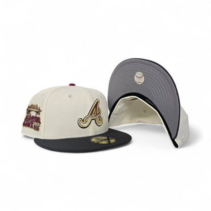 Off White Atlanta Braves Dark Gray Visor Gray Bottom 2000 All Star Game Side Patch New Era 59Fifty Fitted