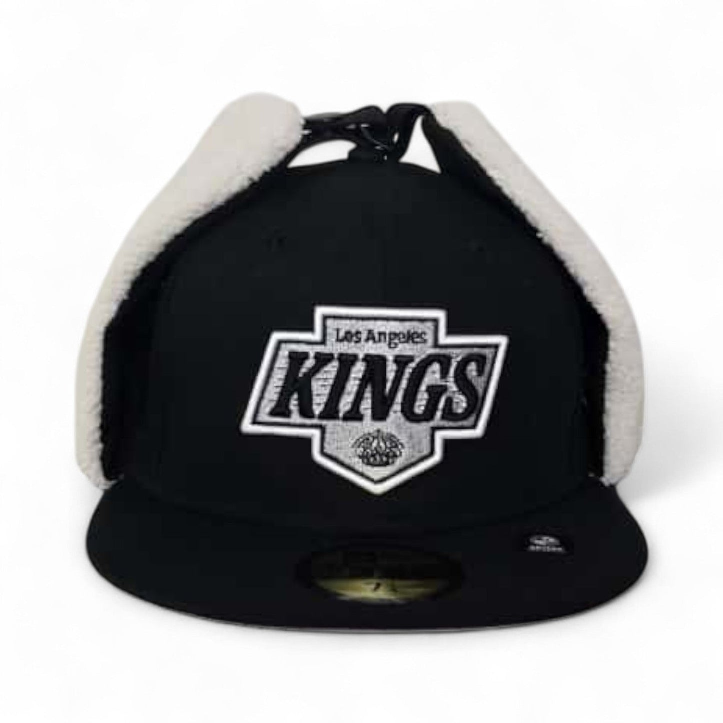Black Los Angeles Kings Gray Bottom Dog Ear Flap New Era 59Fifty Fitted
