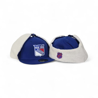 Royal Blue New York Rangers Gray Bottom Dog Ear Flap New Era 59Fifty Fitted