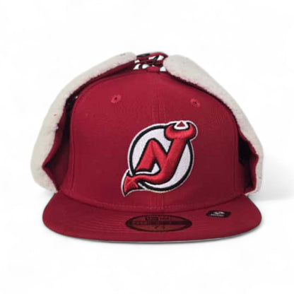 Red New Jersey Devils Gray Bottom Dog Ear Flap New Era 59Fifty Fitted