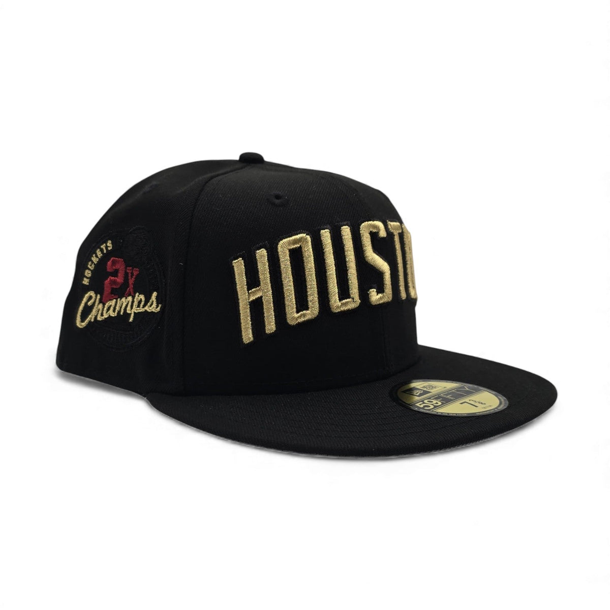 Black Houston Rockets Gray Bottom 2x Finals Champions New Era 59Fifty Fitted