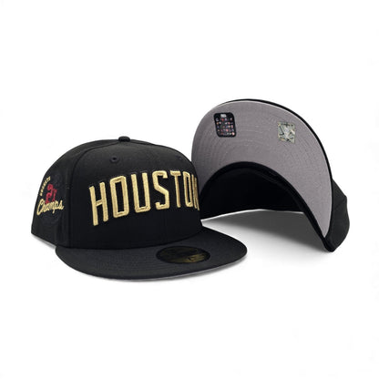 Black Houston Rockets Gray Bottom 2x Finals Champions New Era 59Fifty Fitted