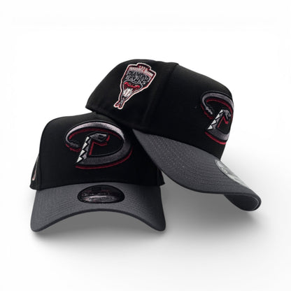 Black Arizona Diamondbacks Dark Gray Curved Brim Gray Bottom 1998 Inaugural Side Patch New Era 9Forty Snapback
