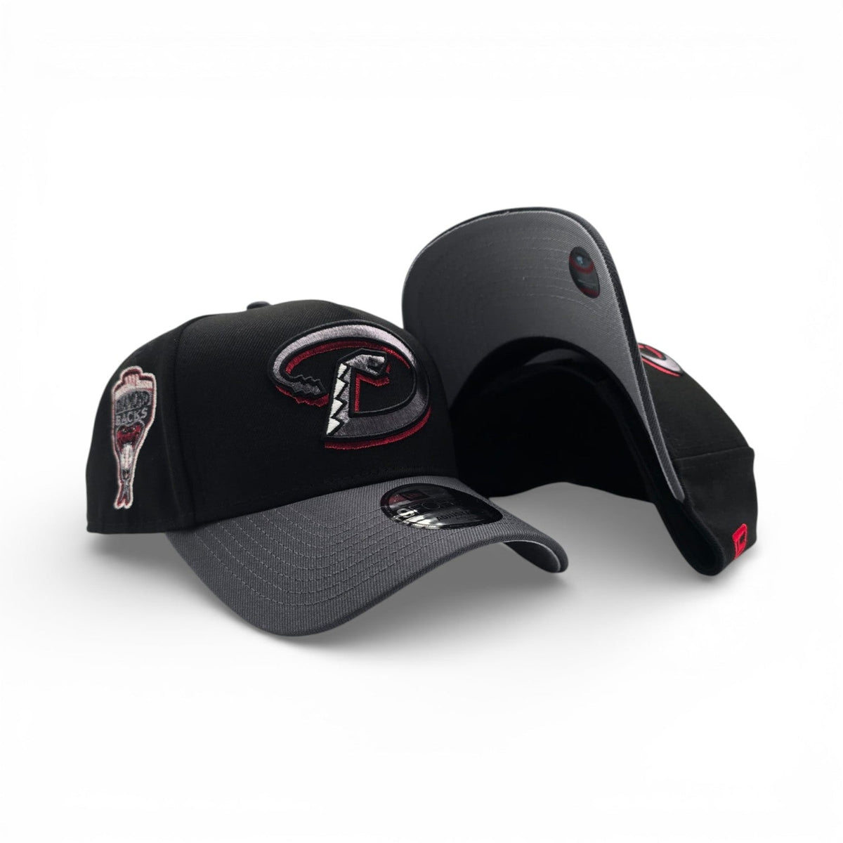 Black Arizona Diamondbacks Dark Gray Curved Brim Gray Bottom 1998 Inaugural Side Patch New Era 9Forty Snapback