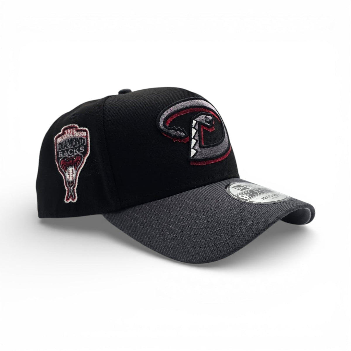 Black Arizona Diamondbacks Dark Gray Curved Brim Gray Bottom 1998 Inaugural Side Patch New Era 9Forty Snapback