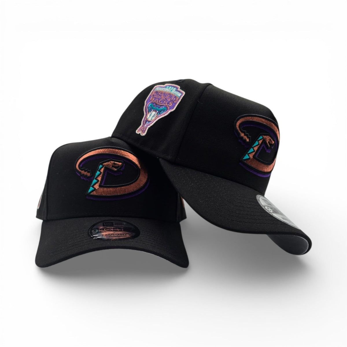 Black Arizona Diamondbacks Curved Brim Gray Bottom 1998 Inaugural Side Patch New Era 9Forty Snapback
