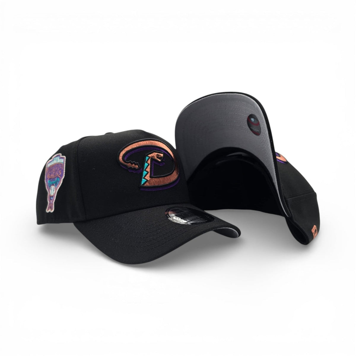 Black Arizona Diamondbacks Curved Brim Gray Bottom 1998 Inaugural Side Patch New Era 9Forty Snapback