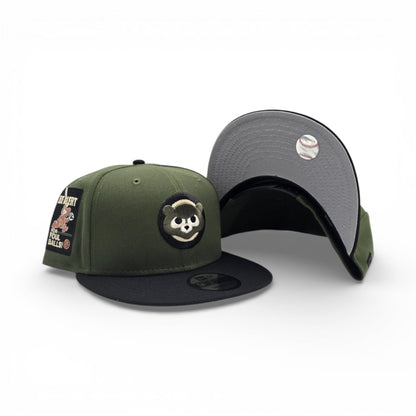 Rifle Green Chicago Cubs Black Visor Gray Bottom Be Alert Foul Balls Side Patch New Era 9Fifty Snapback