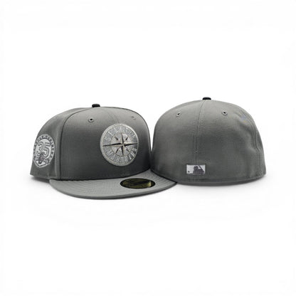 Storm Gray Seattle Mariners Gray Bottom 35th Anniversary Side Patch New Era 59Fifty Fitted