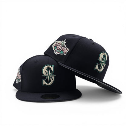 Navy Blue Seattle Mariners Gray Bottom 2001 All Star Game Side Patch New Era 59Fifty Fitted