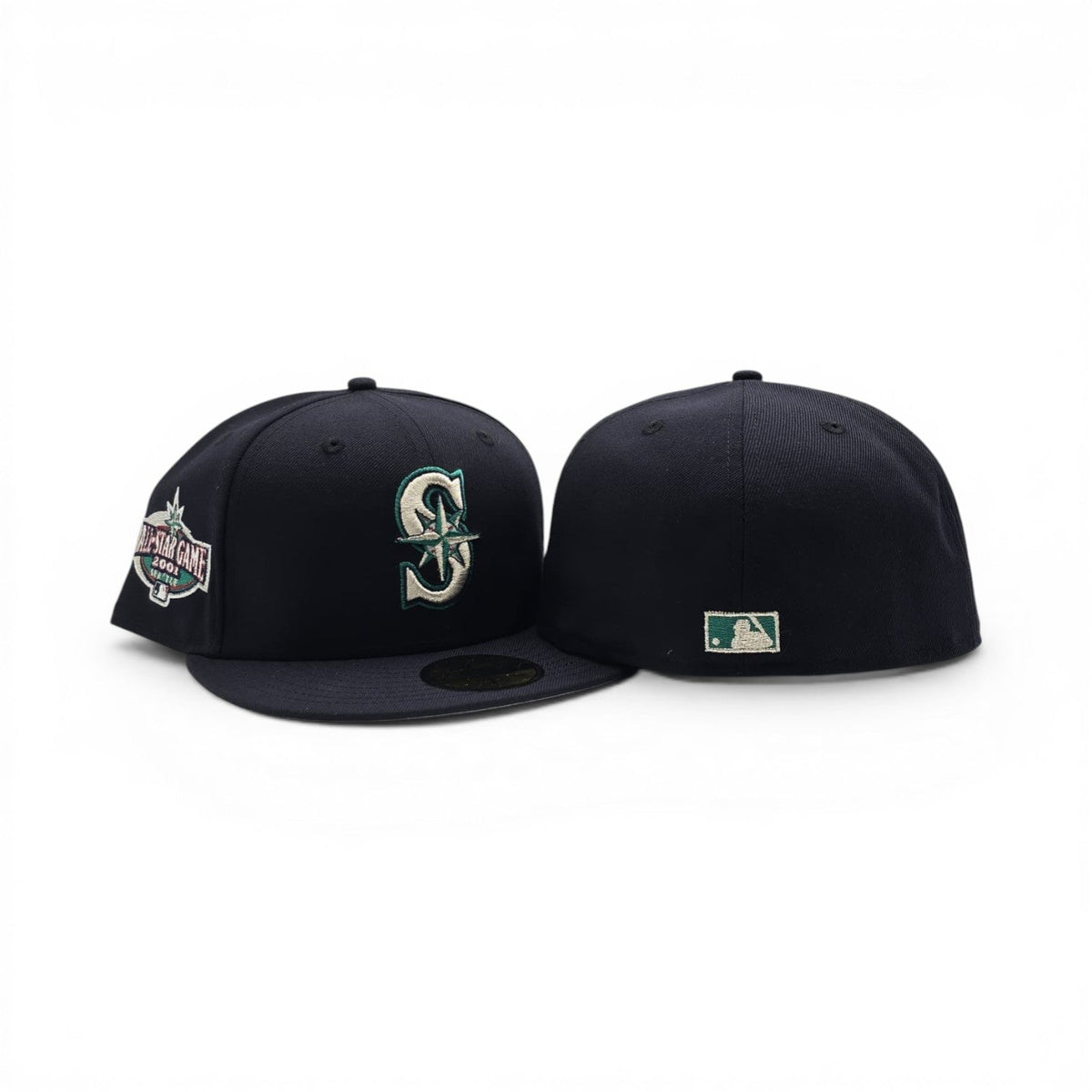 Navy Blue Seattle Mariners Gray Bottom 2001 All Star Game Side Patch New Era 59Fifty Fitted