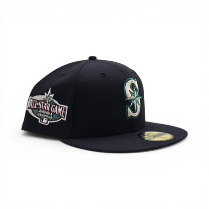 Navy Blue Seattle Mariners Gray Bottom 2001 All Star Game Side Patch New Era 59Fifty Fitted