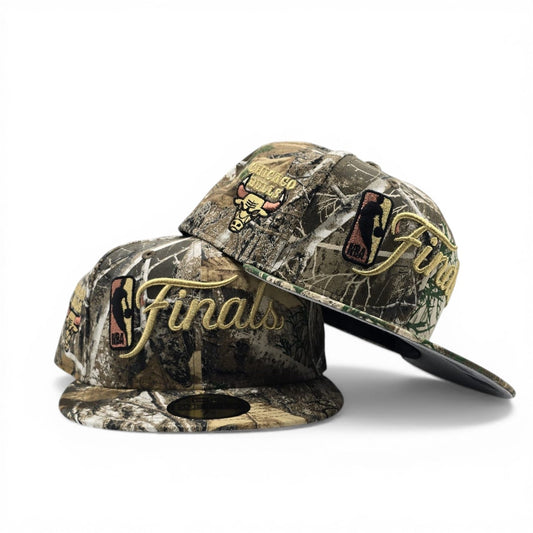 Real Tree NBA Finals Gray Bottom Chicago Bulls Side Patch New Era 59Fifty Fitted