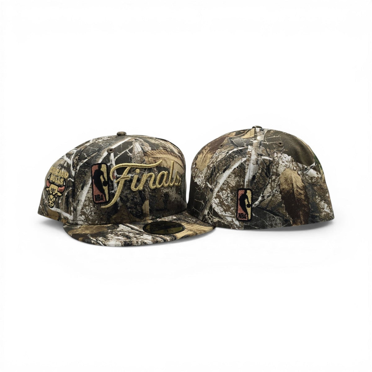 Real Tree NBA Finals Gray Bottom Chicago Bulls Side Patch New Era 59Fifty Fitted