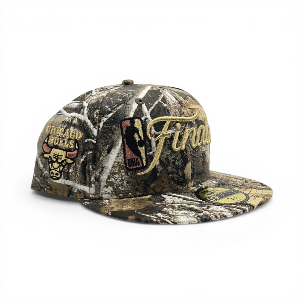 Real Tree NBA Finals Gray Bottom Chicago Bulls Side Patch New Era 59Fifty Fitted